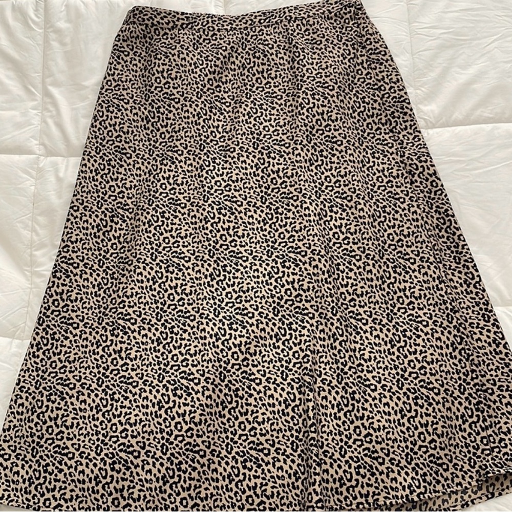 J. Crew Factory Animal Print Midi Skirt